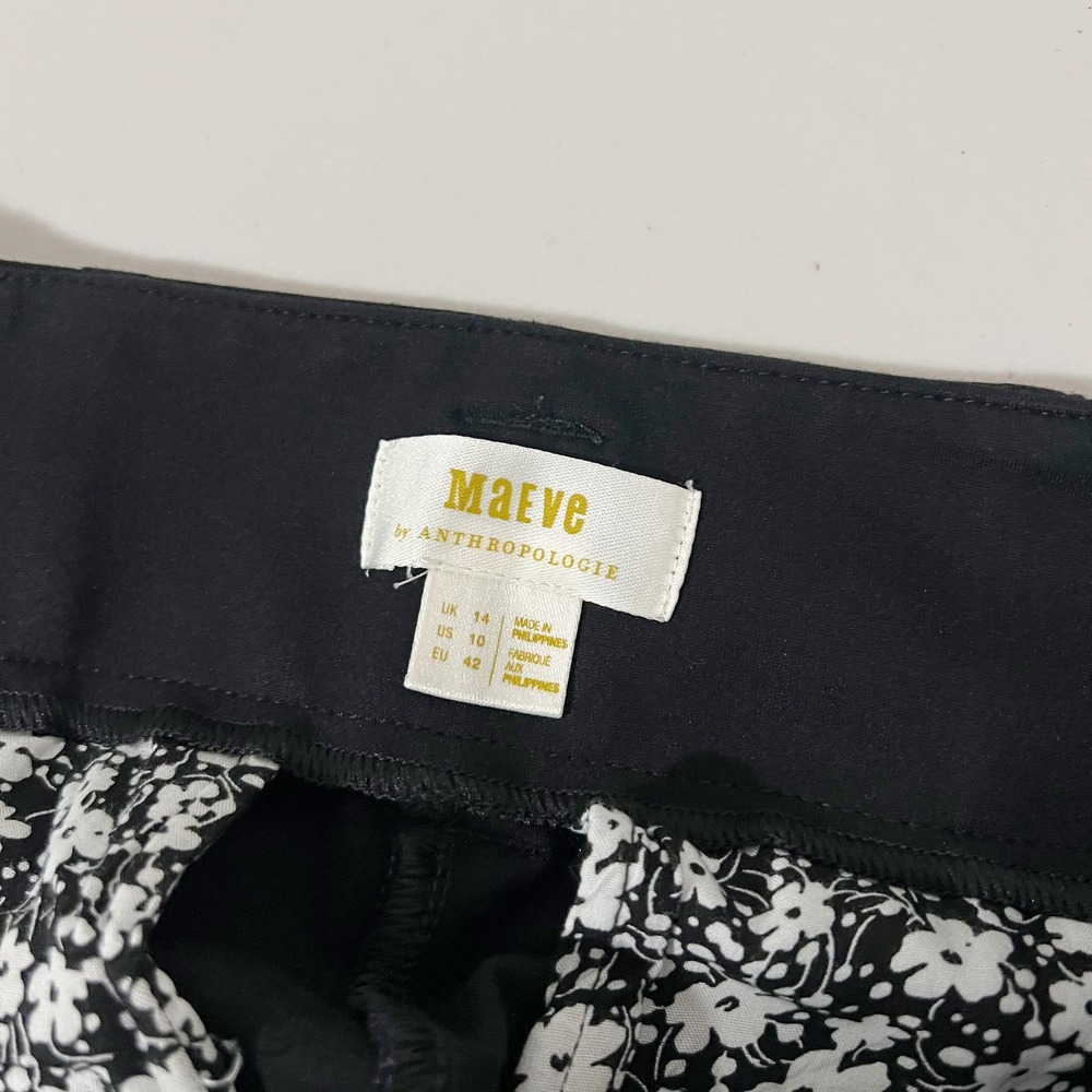 Maeve by Anthropologie Black High Waisted Flare Leg Pants Women's US 10 - Picture 11 of 14